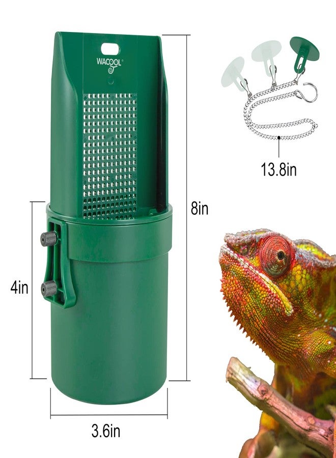 WACOOL Hanging Reptile Feeding Bowl with Grid Plate for Bugs Climbing & Move, Arboreal Reptile Climbing Feeder Bowl for Feeding Chameleon, Lizard, Iguana, Gecko, Frog - Image 3